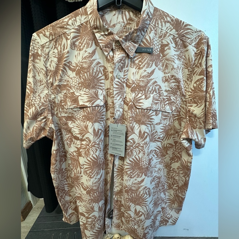 Fitted Men's Brown Floral Shirt